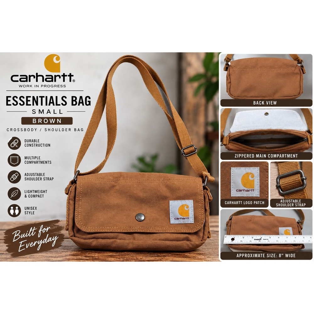 Carhartt WIP Essentials Bag Small Brown Crossbody Shoulder Bag Canvas Unisex